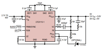应用电路图 - Analog Devices Inc. LTC31xx同步降压-升压直流-直流转换器